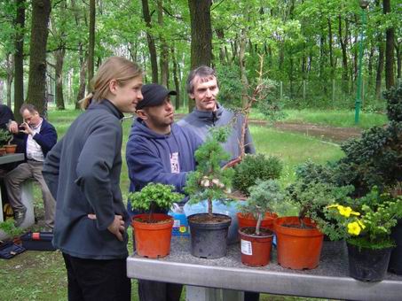 Rolqa, Piotrek (KorzeĂą), i Bartosz (Acer Palmatum) omawiajÂą bunjina.